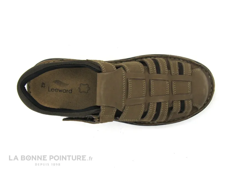 Achat chaussures Leeward Homme Sandale et Nu-pieds, vente Leeward OSACAR 01U marron - Sandale Homme bout ferme