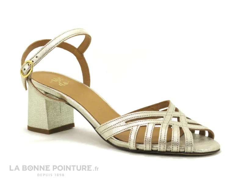 Achat chaussures We Do Femme Sandale et Nu-pieds, vente We Do co45324 chevre piuco platine - Sandale or Femme - Talon large