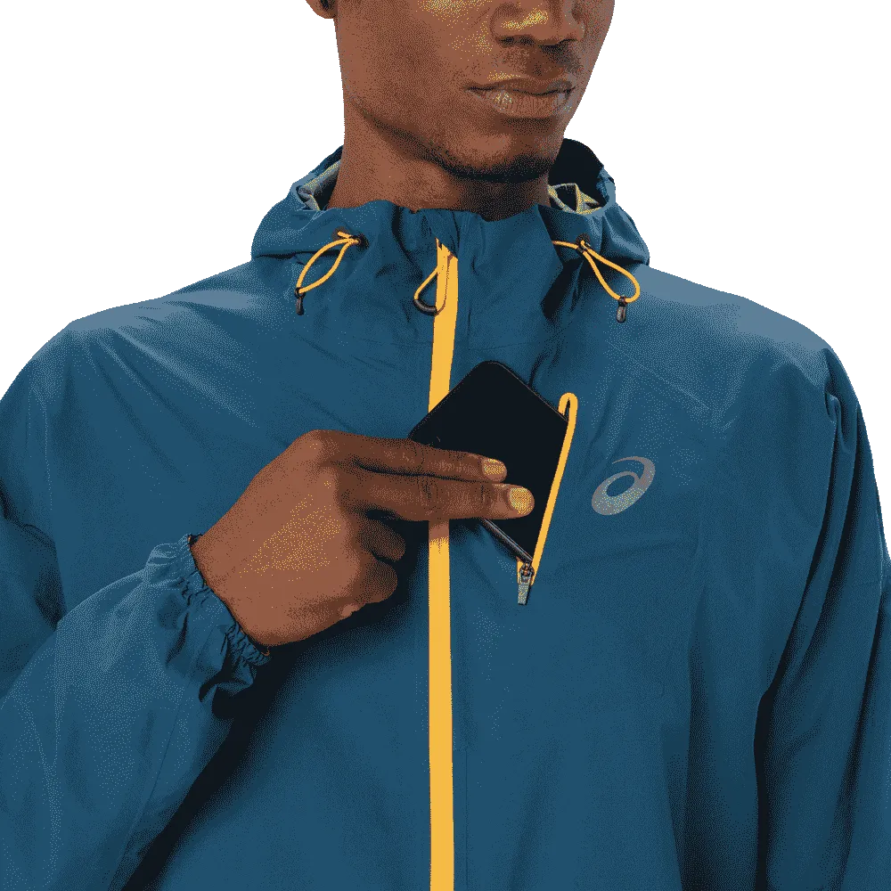 ASICS FUJITRAIL WATERPROOF JACKET Homme MAGNETIC BLUE