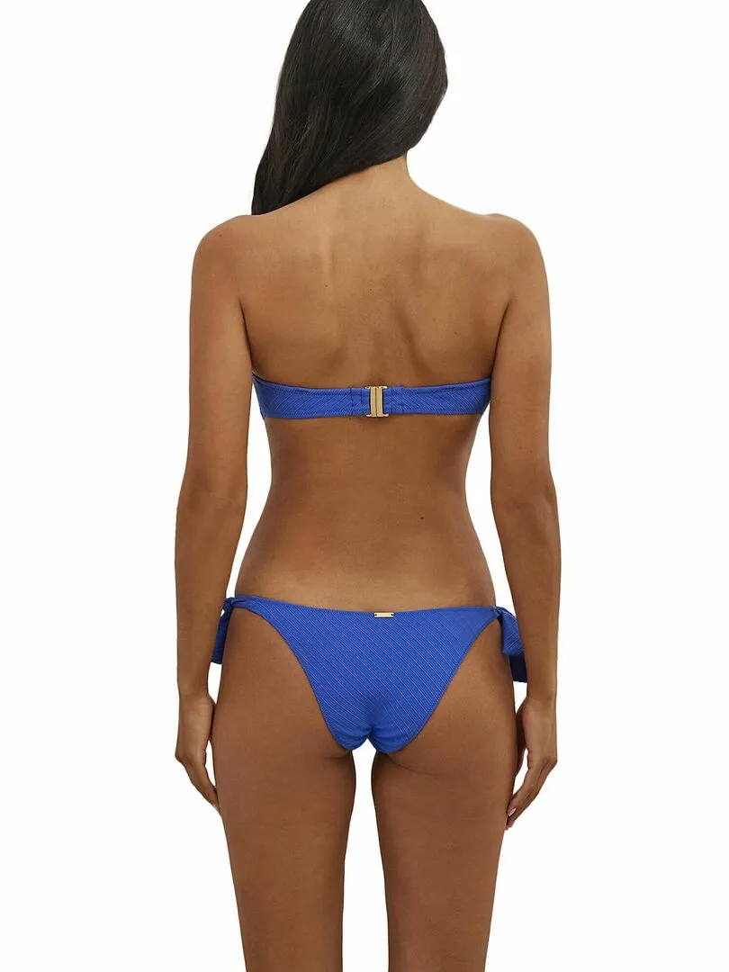 Bas maillot de bain brésilien taille basse à nouettes Daiquiri - Bleu