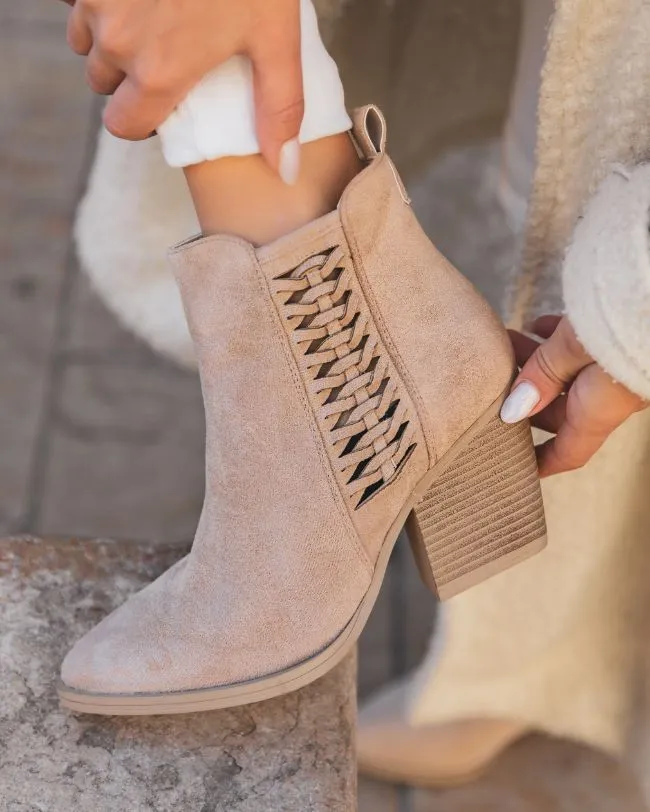 Bottines femme beige à talon - Capucine