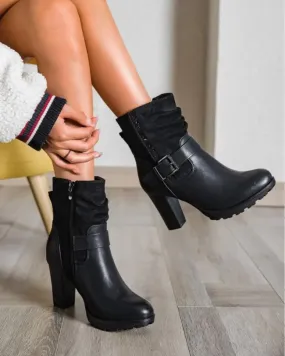 Bottines Femme Noires à Talon - Camille