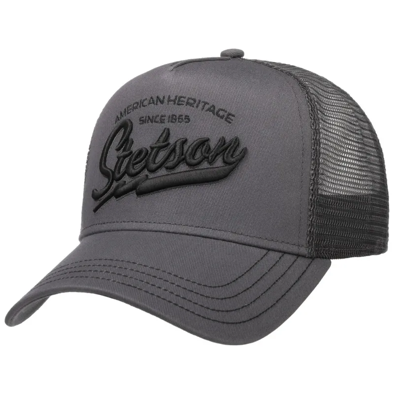 Casquette baseball Trucker STETSON anthracite | Casquette homme