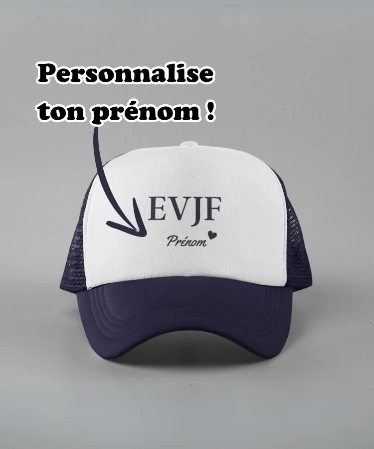 Casquette EVG/EVJF Blue Navy Prénom - L'Atelier Textile