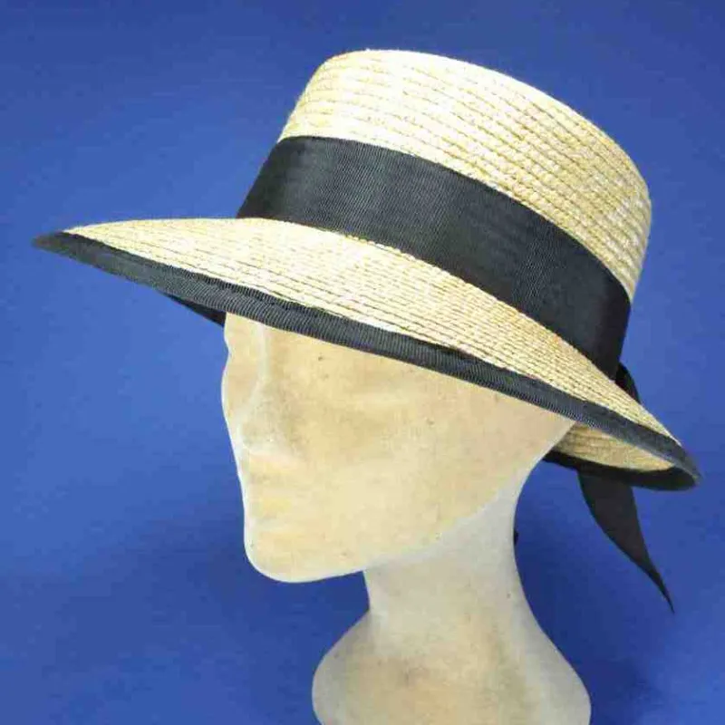 Casquette paille femme - Achat chapeau cérémonie - Casquette paille cousue