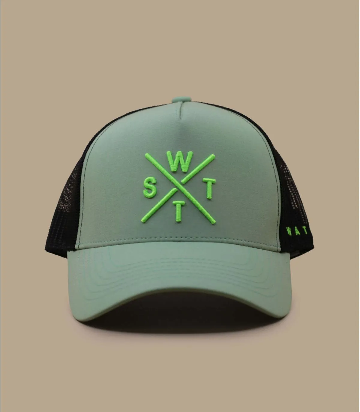 casquette trucker verte - Casquette Tribe sage acid grenn Watts : Headict