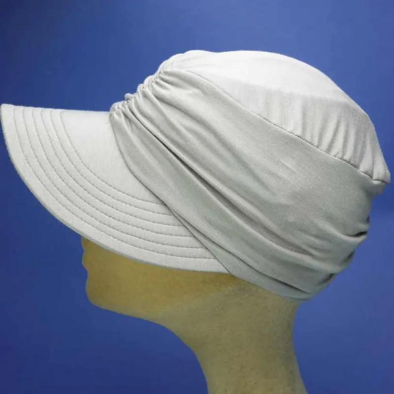 Casquette à grande visière couleur beige | Casquette été femme