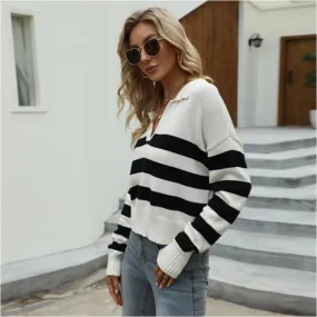 Chic pull col v blanc femme