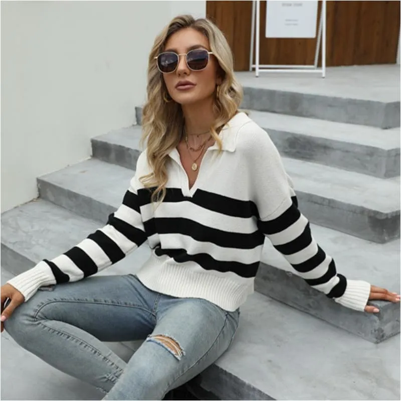 Chic pull col v blanc femme