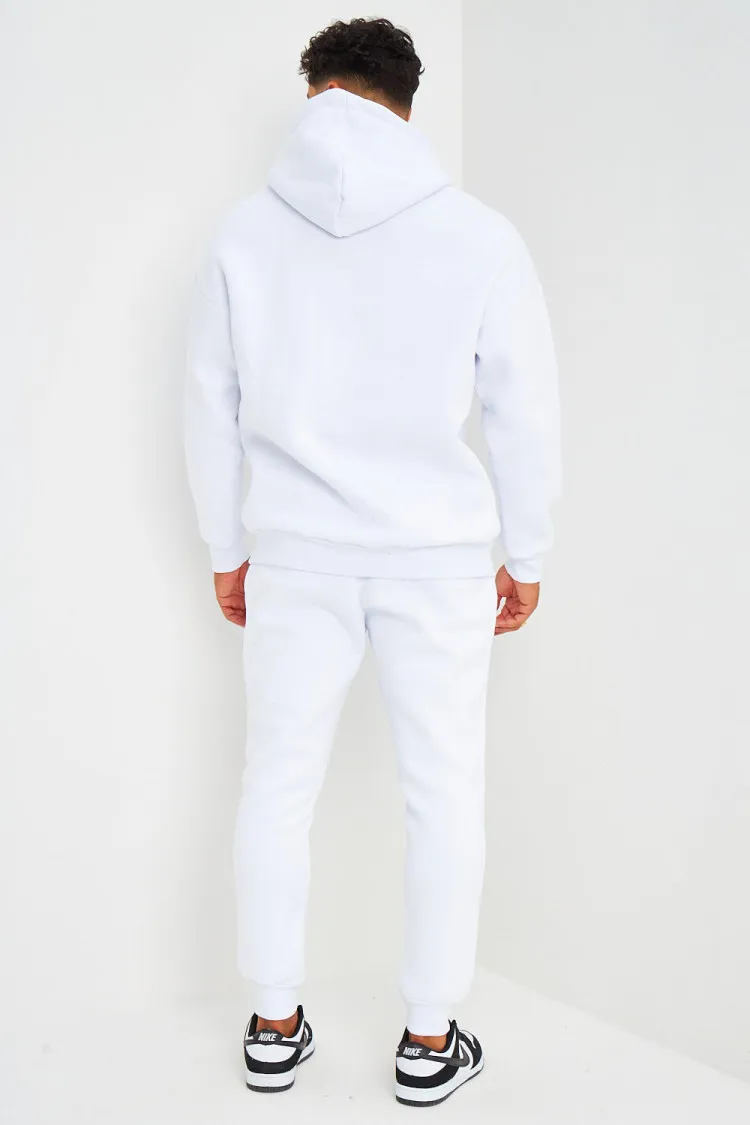 Ensemble sweat à capuche + jogging blanc