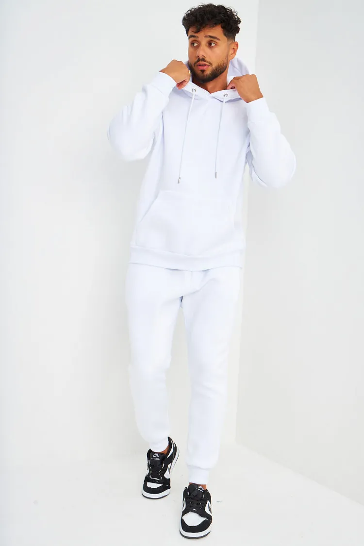 Ensemble sweat à capuche + jogging blanc