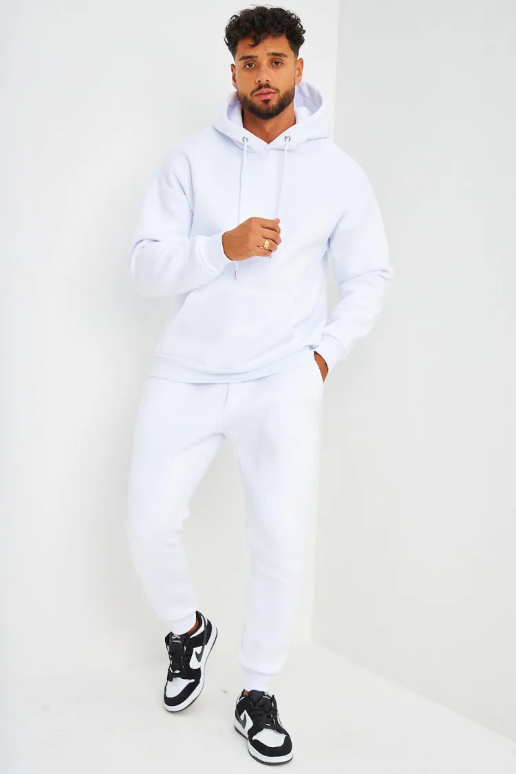 Ensemble sweat à capuche + jogging blanc