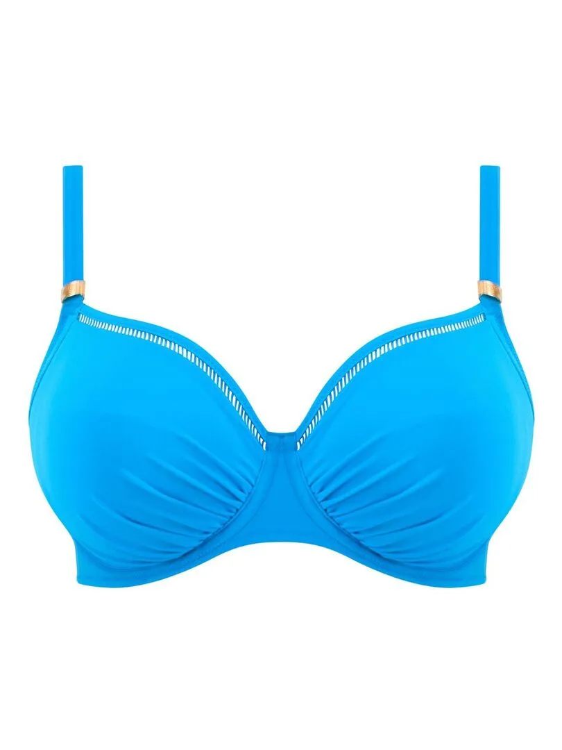 Haut de maillot de bain à armatures et bonnets plissés East Hampton - Bleu