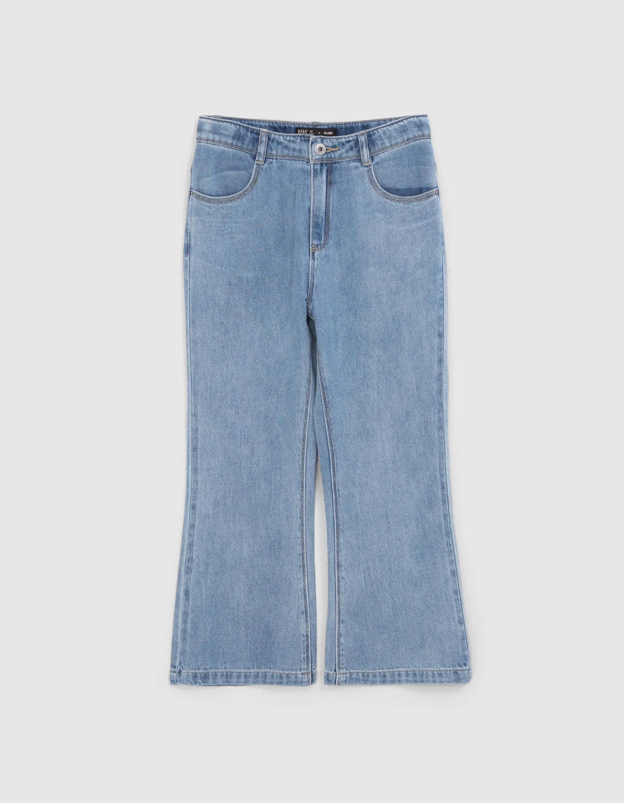 Jean FLARE bleu longueur cropped fille