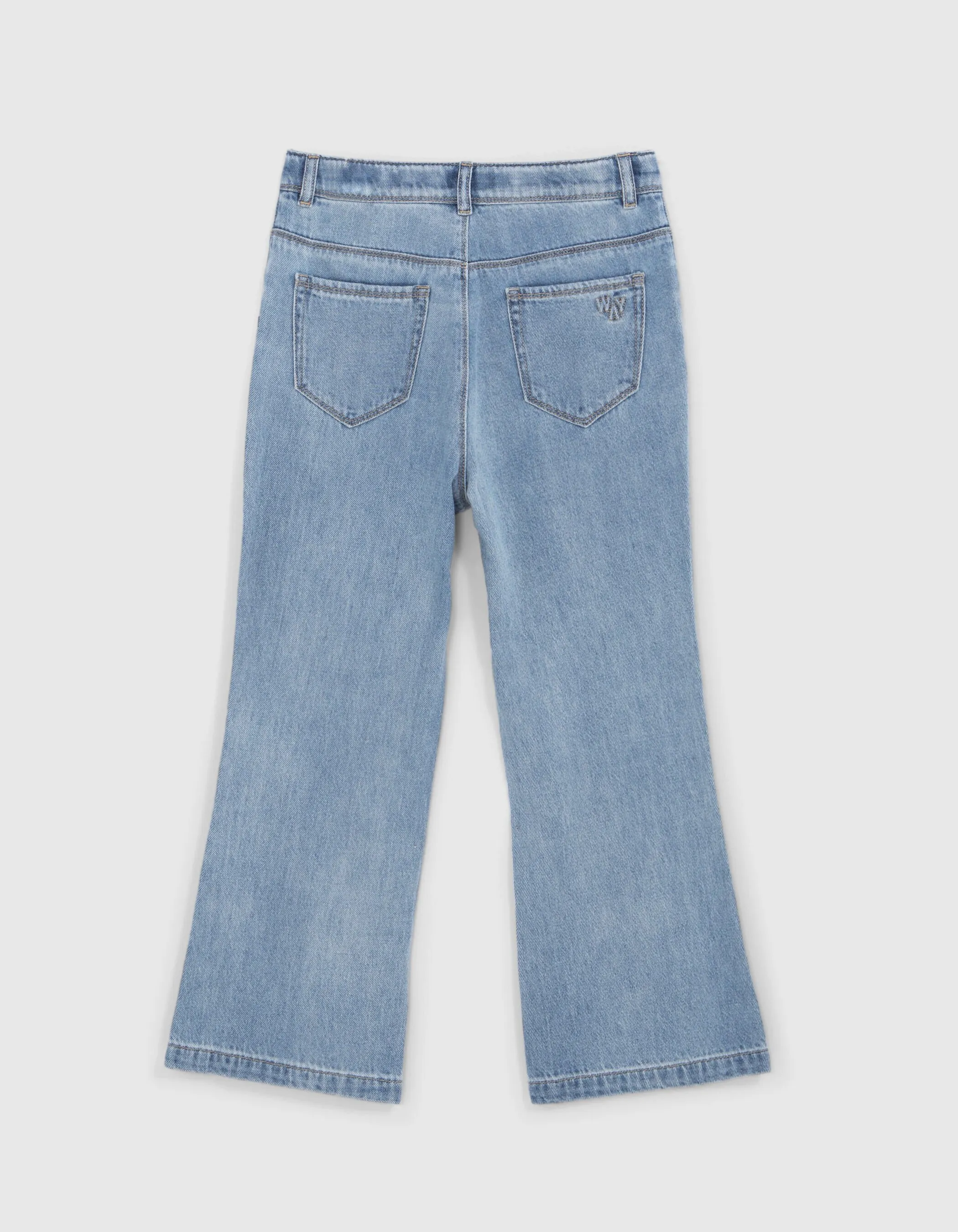 Jean FLARE bleu longueur cropped fille