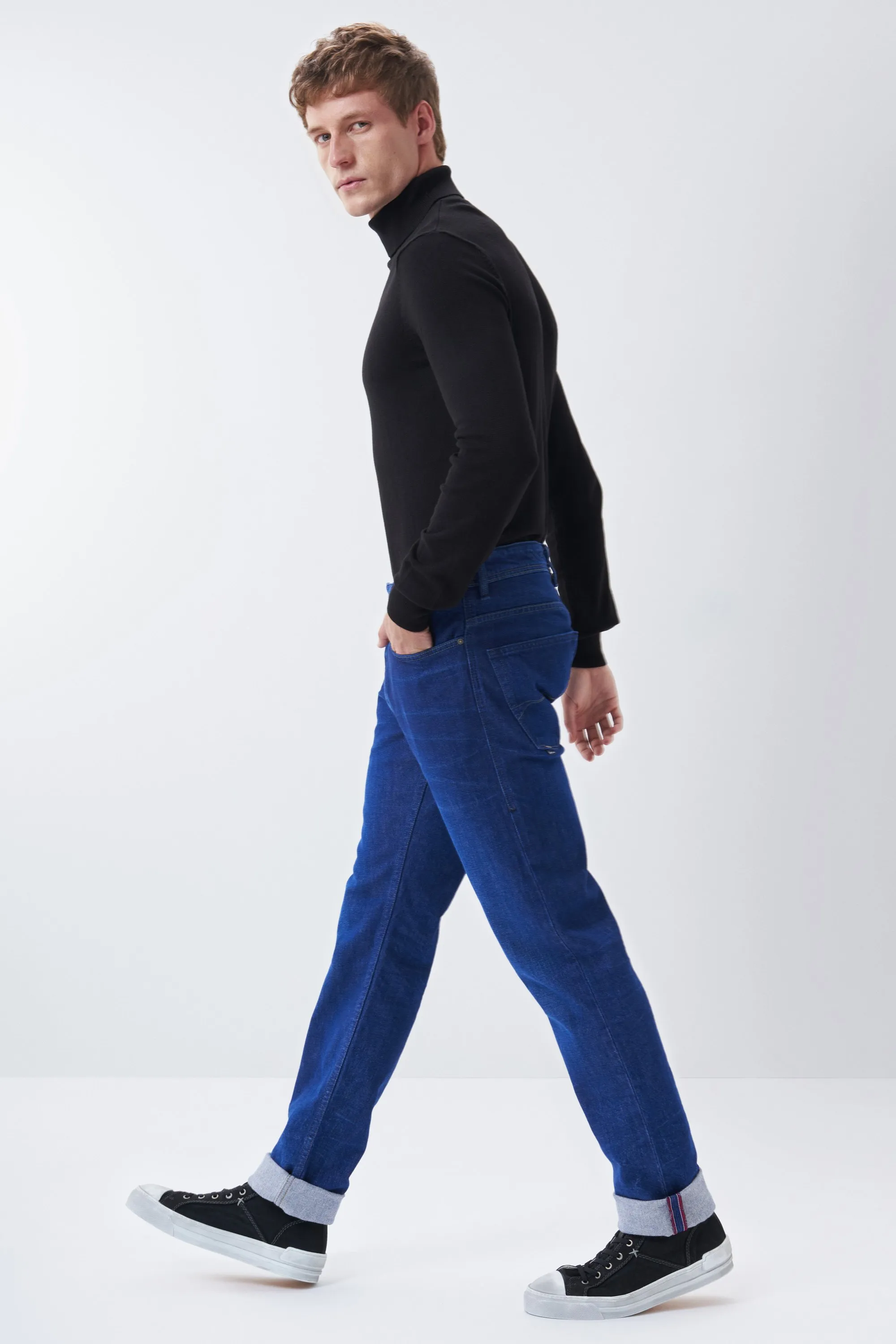 Jean Regular slim bleu intense délavé