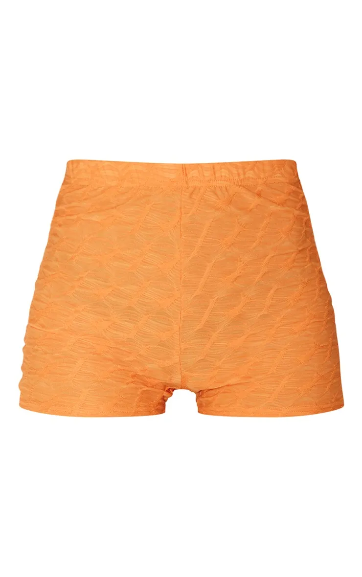 Mini short texturé orange