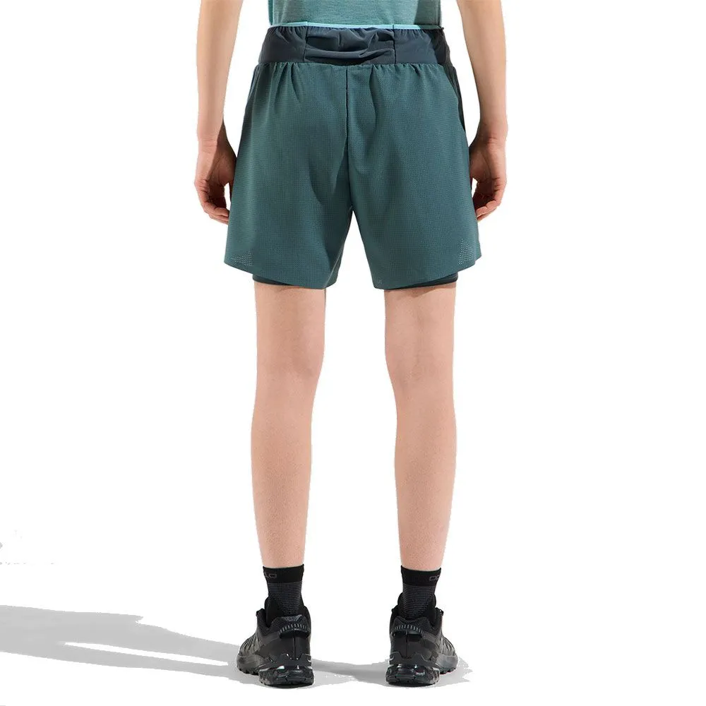 ODLO Short 2 en1 X-ALP TRAIL 6 INCH Femme Drake/ Slate 