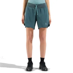 ODLO Short 2 en1 X-ALP TRAIL 6 INCH Femme Drake/ Slate 