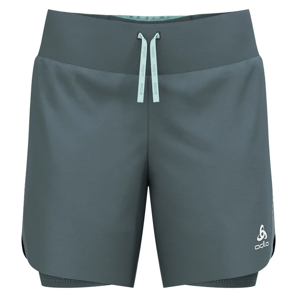 ODLO Short 2 en1 X-ALP TRAIL 6 INCH Femme Drake/ Slate 