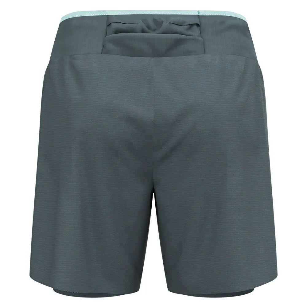 ODLO Short 2 en1 X-ALP TRAIL 6 INCH Femme Drake/ Slate 