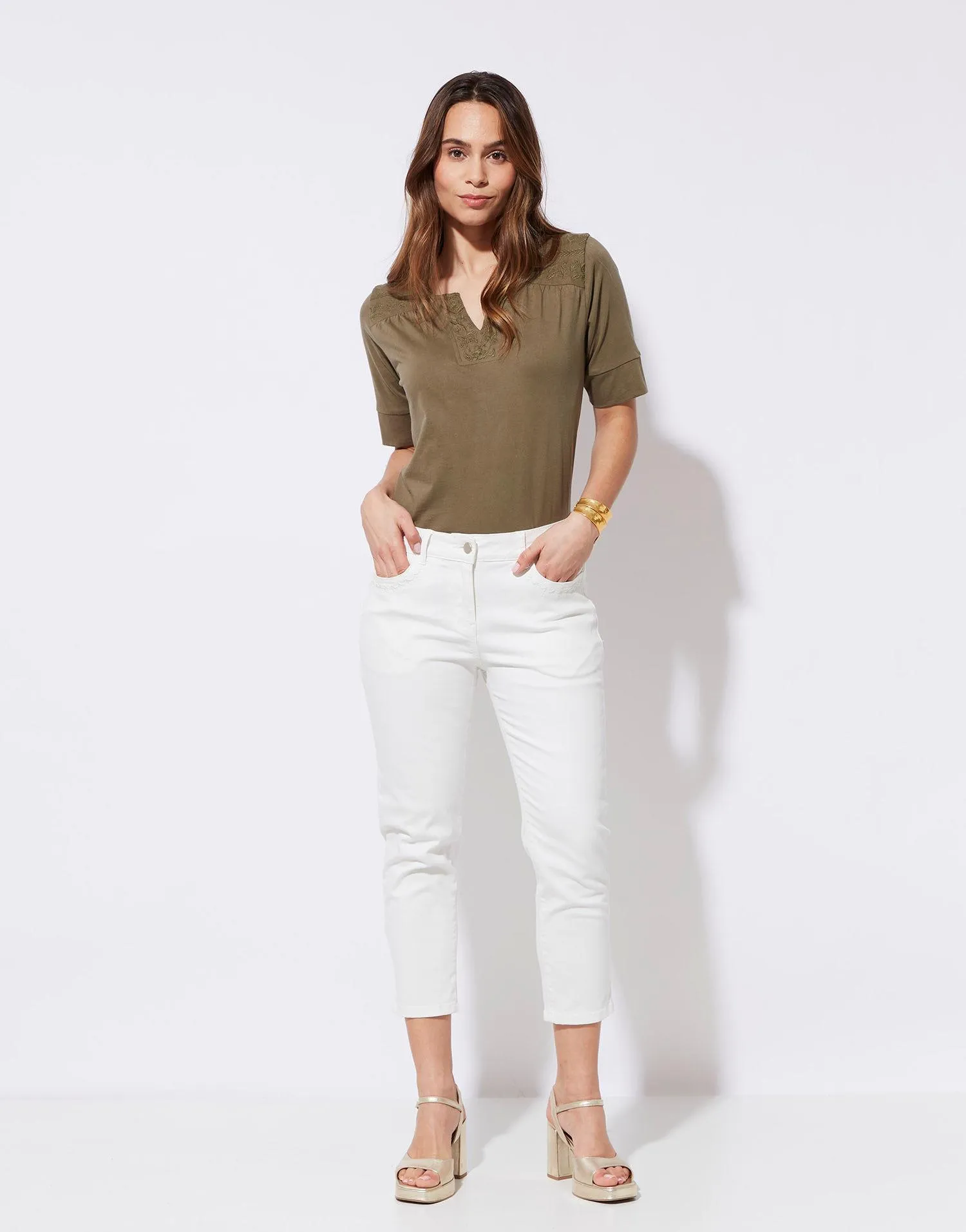 Pantalon cropped uni