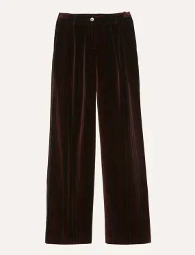 Pantalon Luciano en velours bordeaux