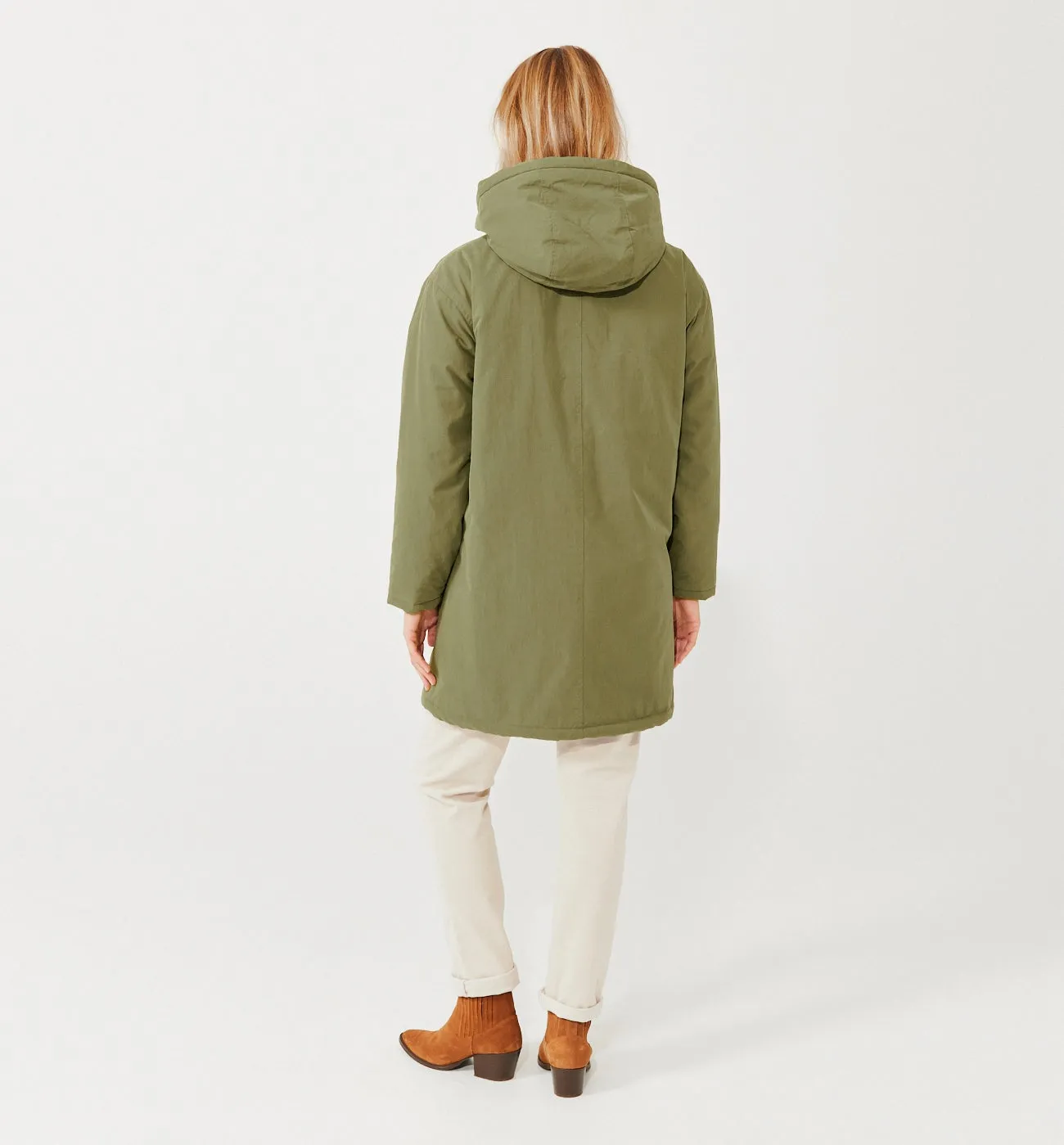 Parka chaude à capuche Femme - Kaki