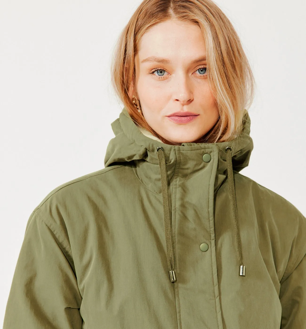 Parka chaude à capuche Femme - Kaki