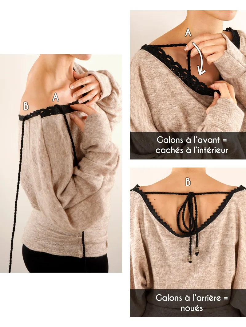 Pull 2en1 retroussable 