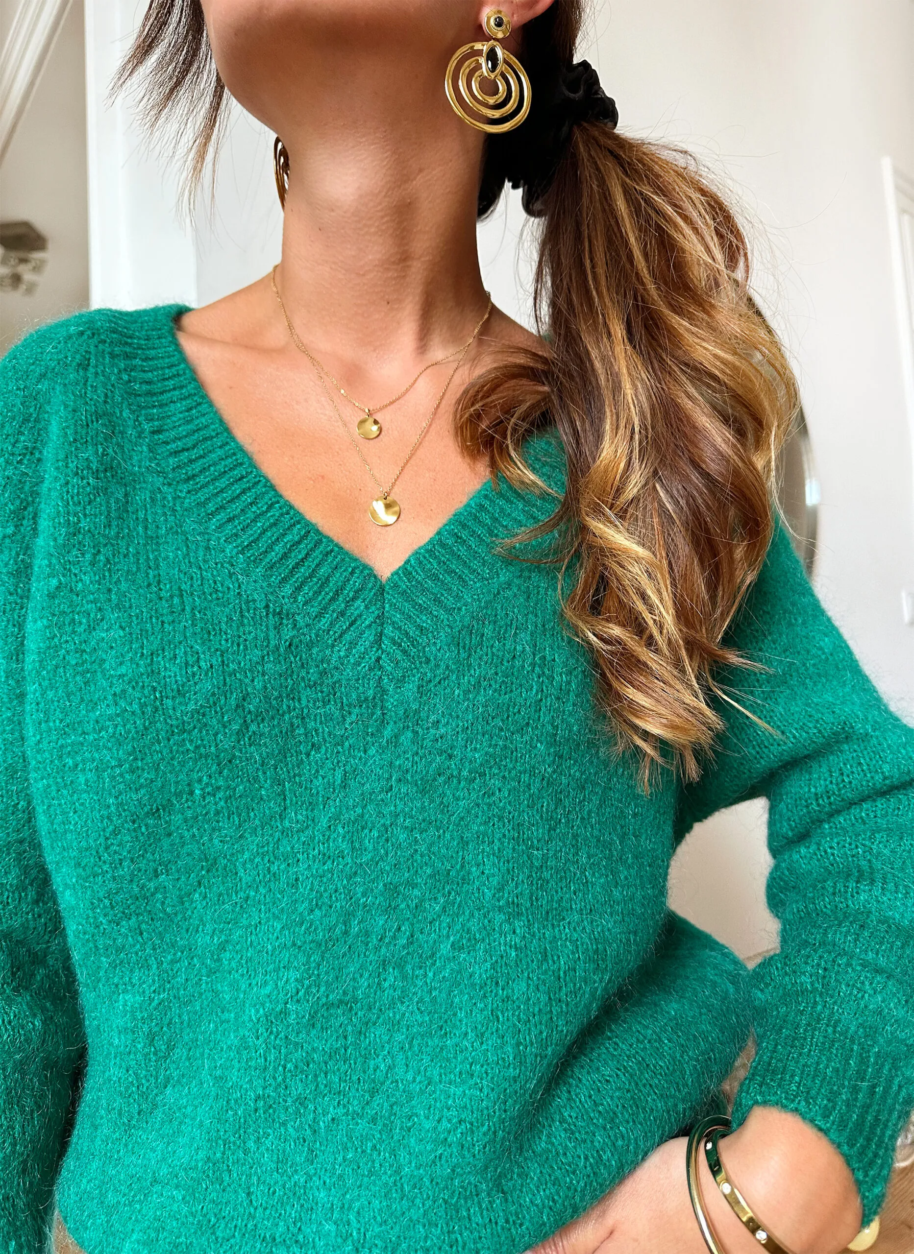 Pull Chloé Vert | LES PIPLETTES - E-SHOP PRÊT-A-PORTER FÉMININ Pull Chloé vert