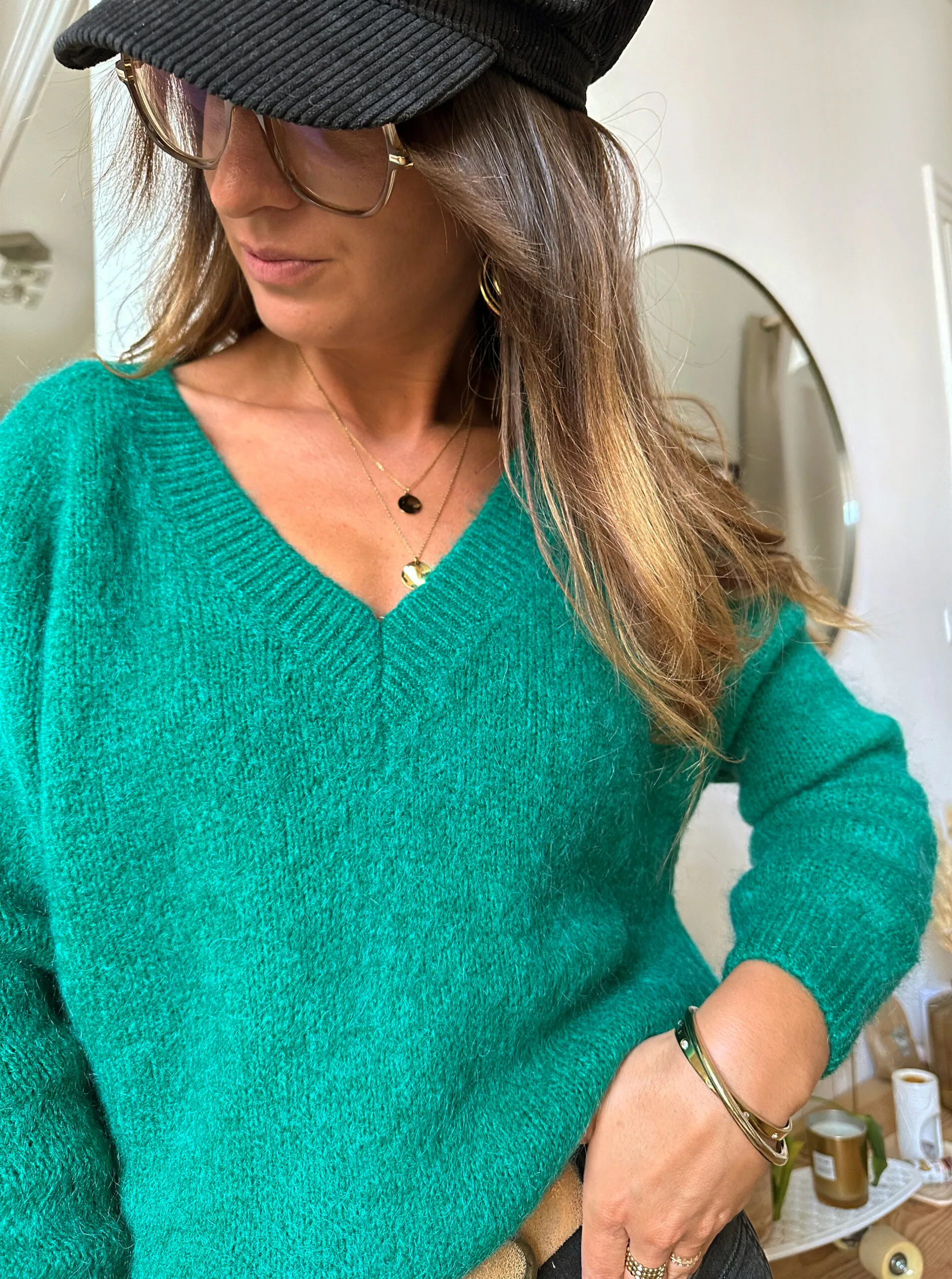 Pull Chloé Vert | LES PIPLETTES - E-SHOP PRÊT-A-PORTER FÉMININ Pull Chloé vert