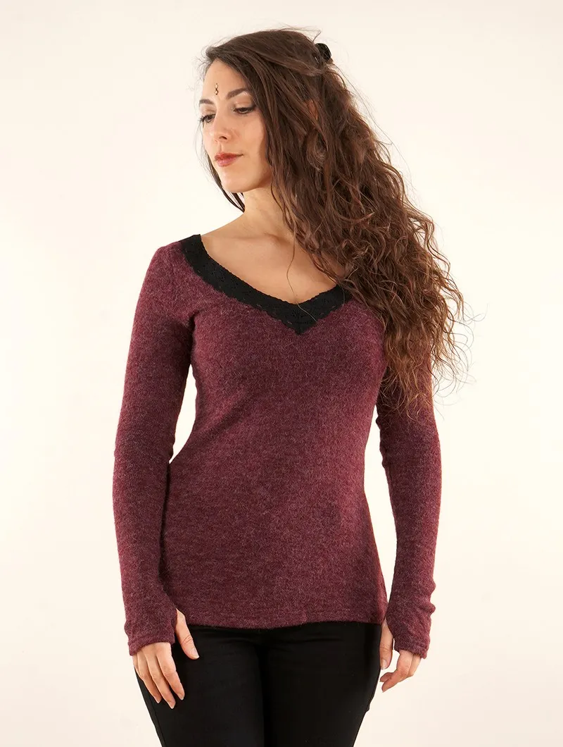 Pull col crochet réversible 