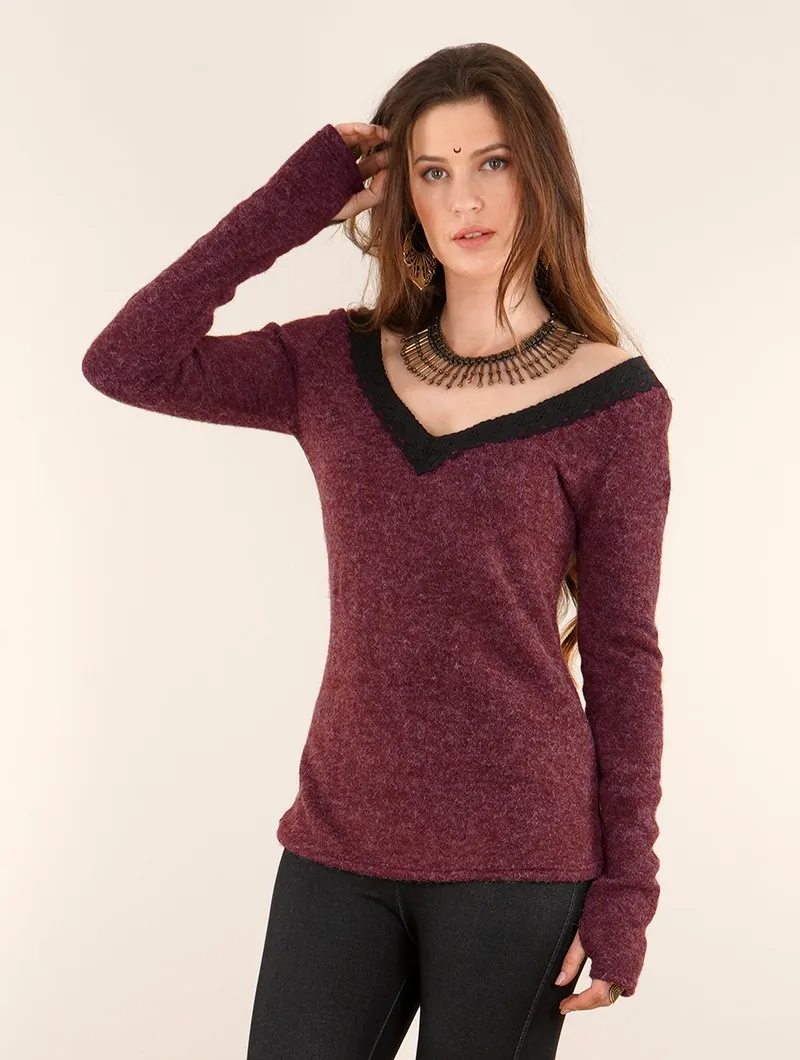 Pull col crochet réversible 