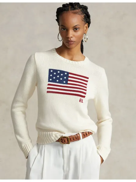 Pull drapeau en coton Ralph Lauren