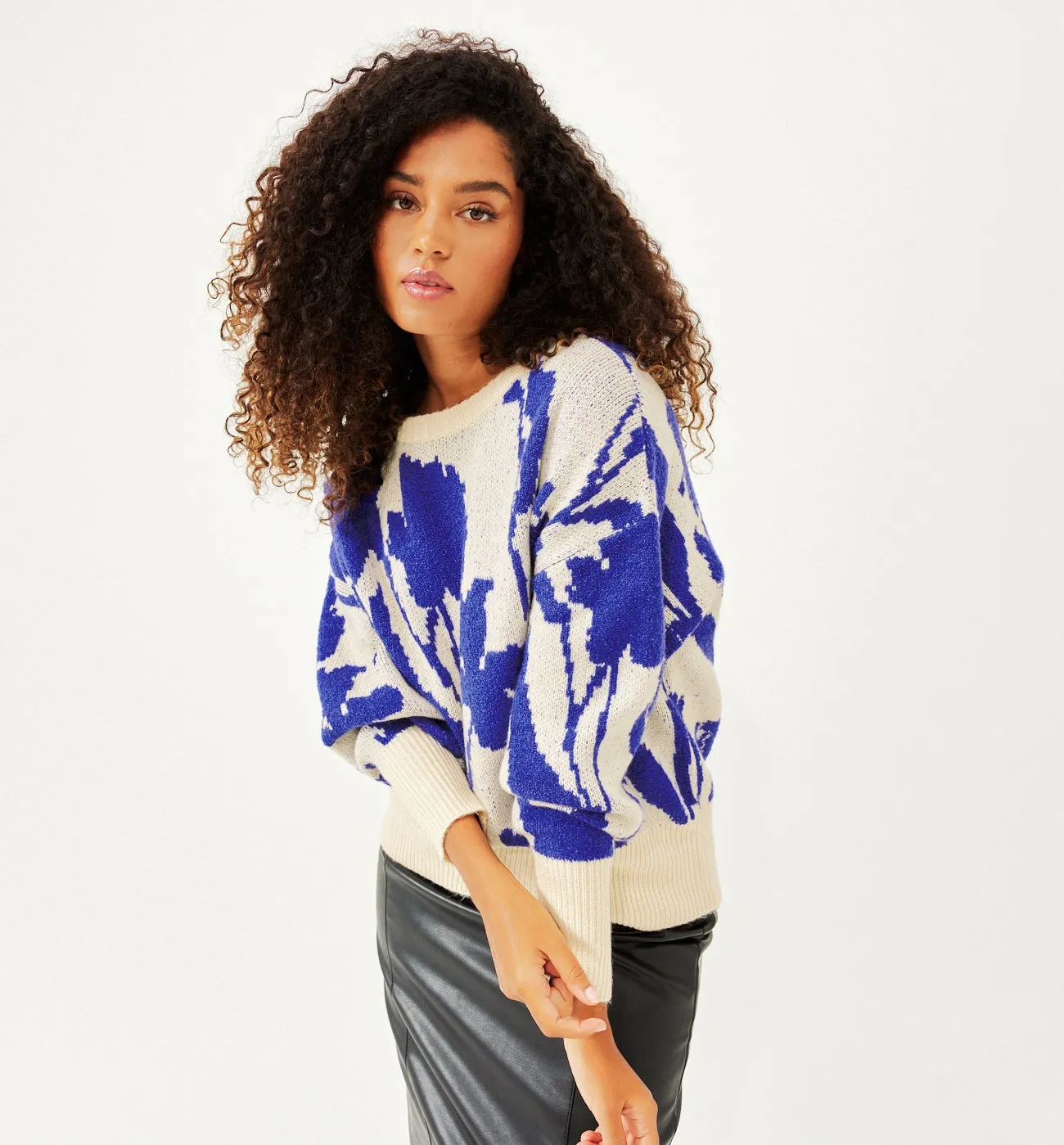 Pull jacquard Femme - Imprimé violet