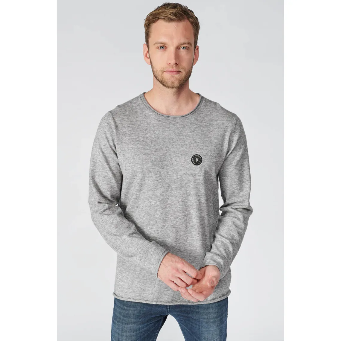 Pull Terry gris chiné Le Temps des Cerises - Pull / Gilet / Sweatshirt Homme sur MenCorner