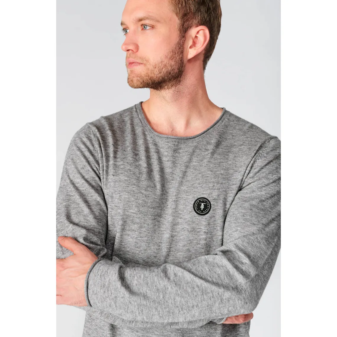 Pull Terry gris chiné Le Temps des Cerises - Pull / Gilet / Sweatshirt Homme sur MenCorner