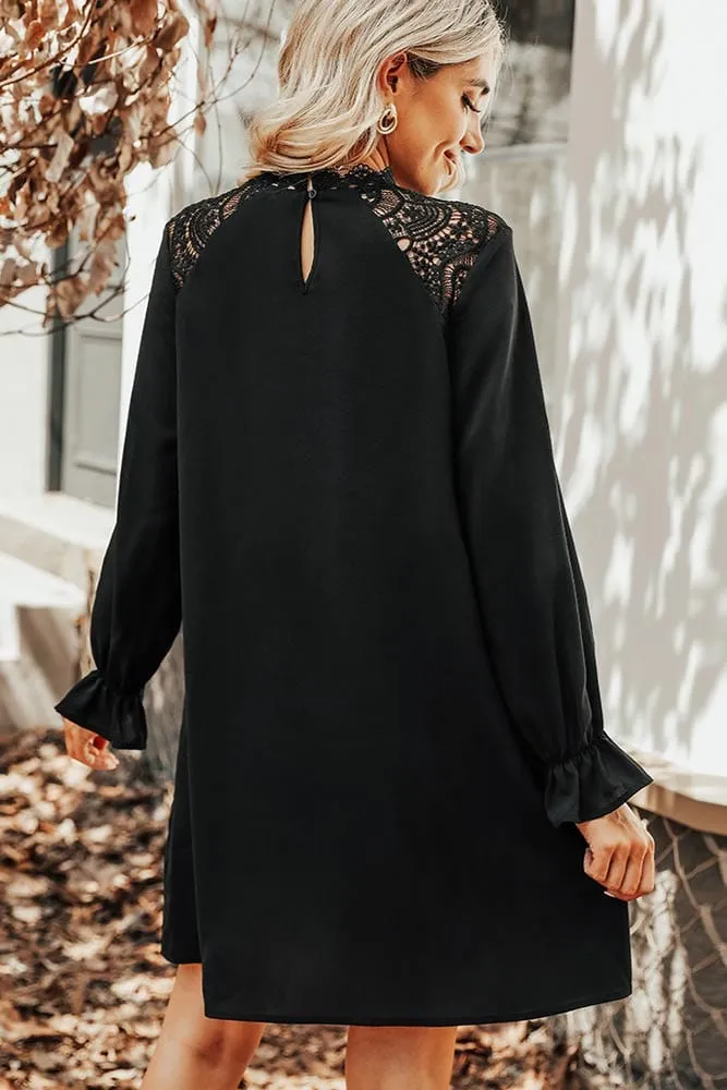 Robe Droite Dentelle Noire