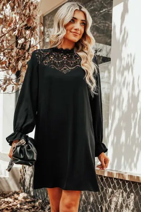 Robe Droite Dentelle Noire