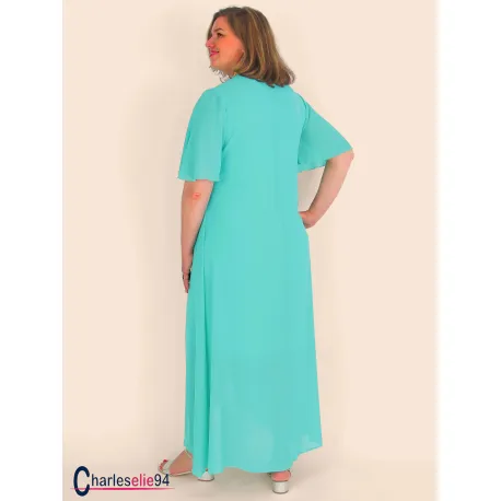 Robe longue unie élégante ENNYA amande