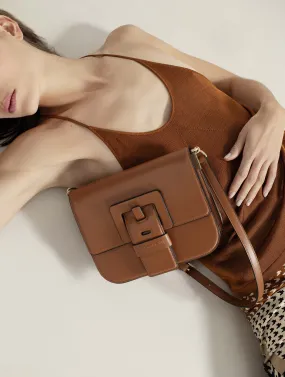 Sac Touch Me en cuir caramel