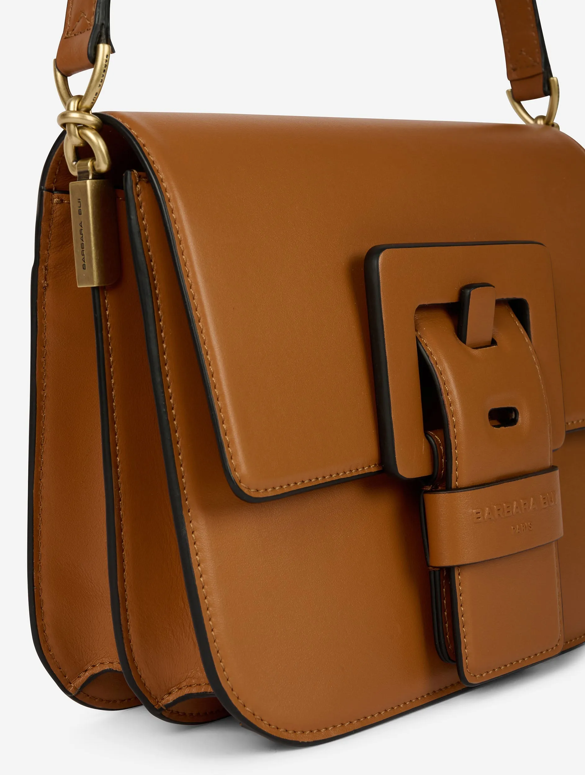 Sac Touch Me en cuir caramel