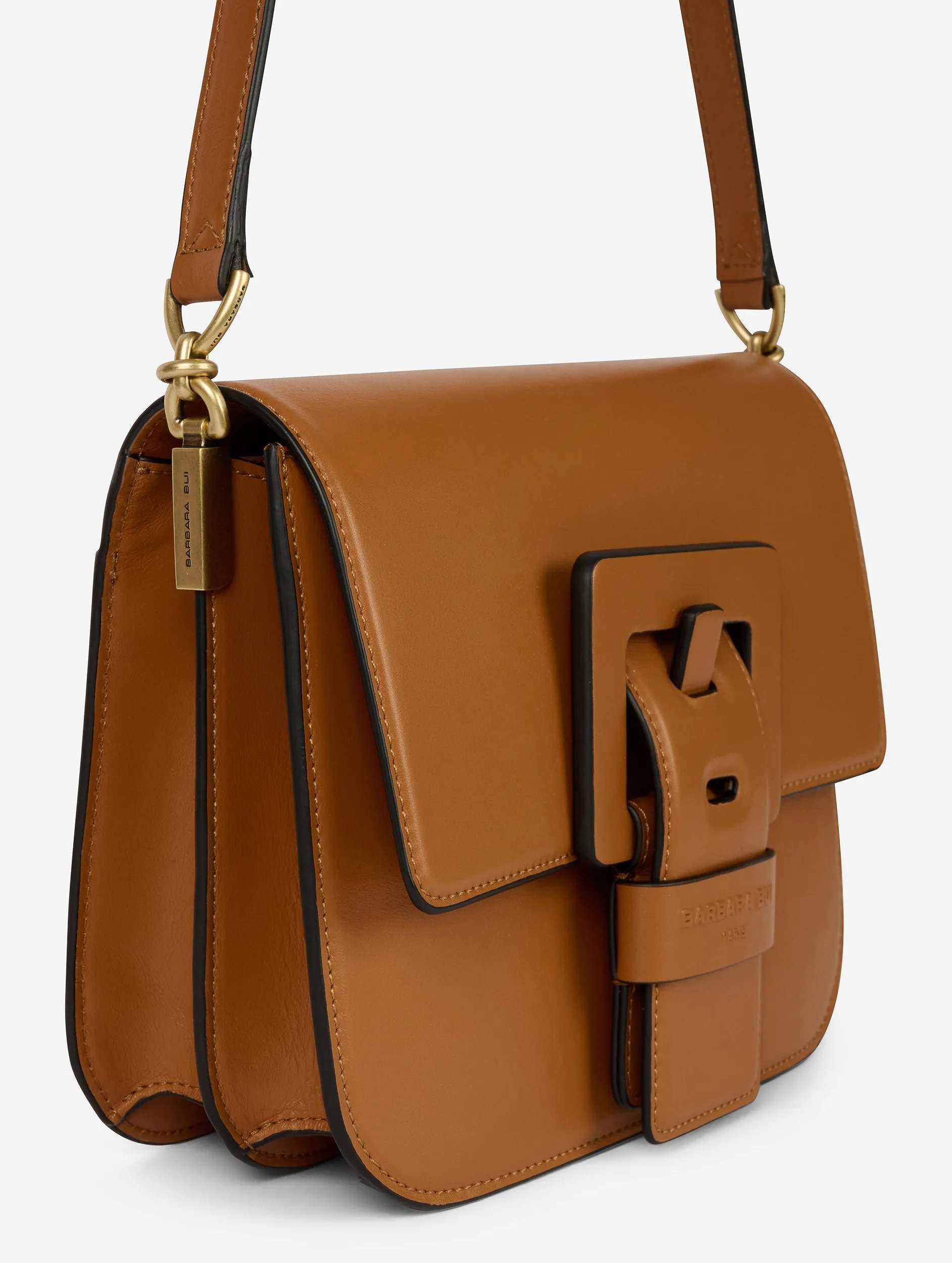 Sac Touch Me en cuir caramel