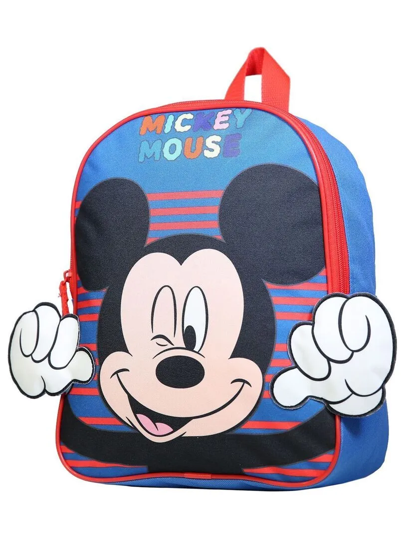 Sac à dos 31 cm avec détails 3D Disney Mickey Bleu Bagtrotter - Bleu