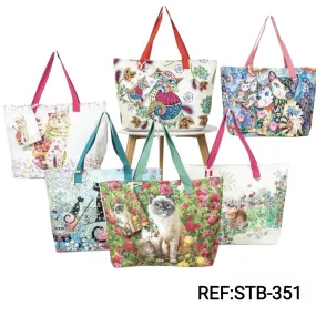 Sac été plage  motif chat (x6)