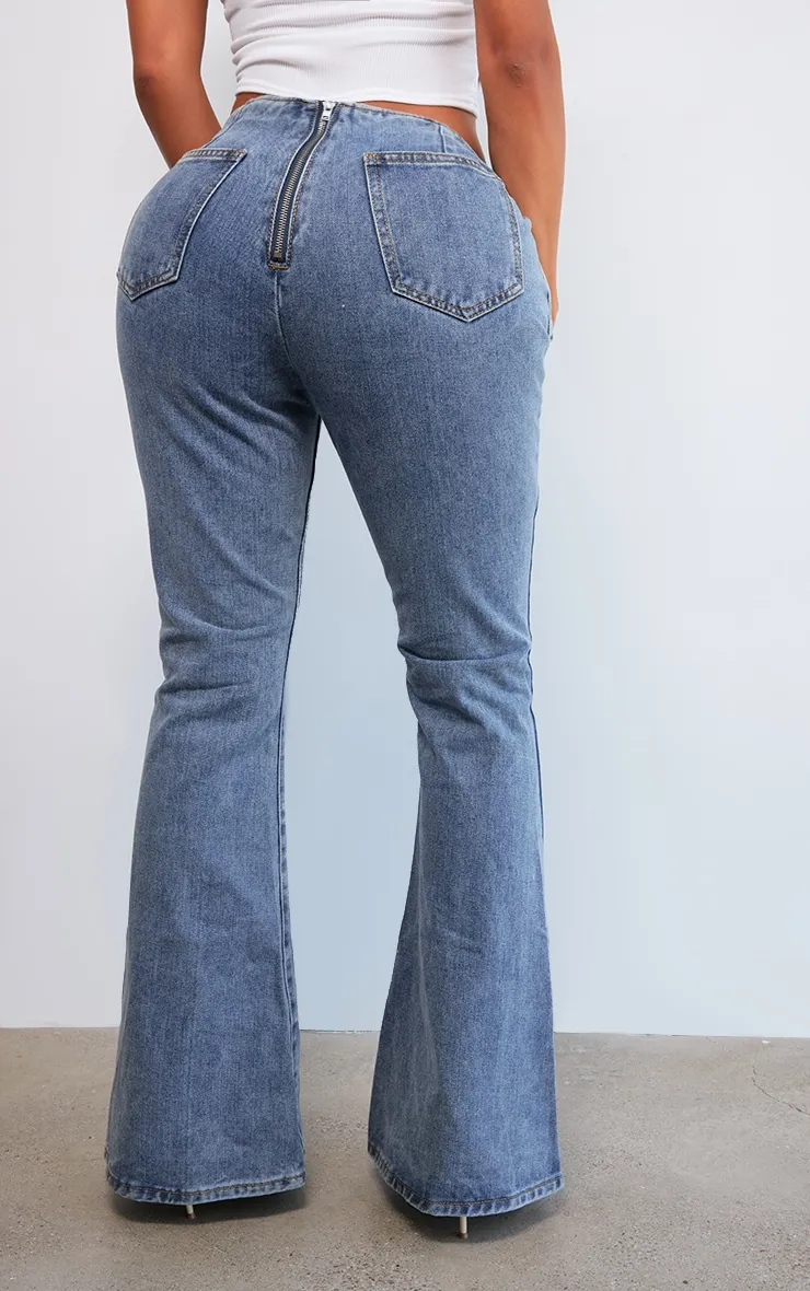 Shape Jean flare délavé bleu à ceinture