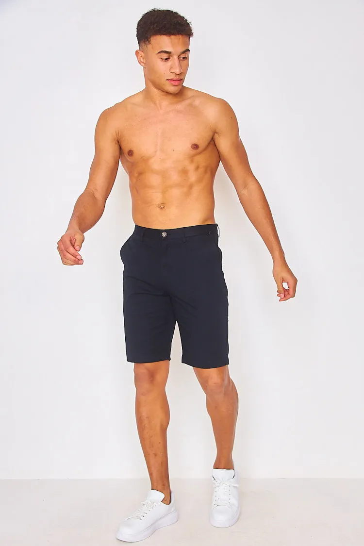 Short chino bleu foncé