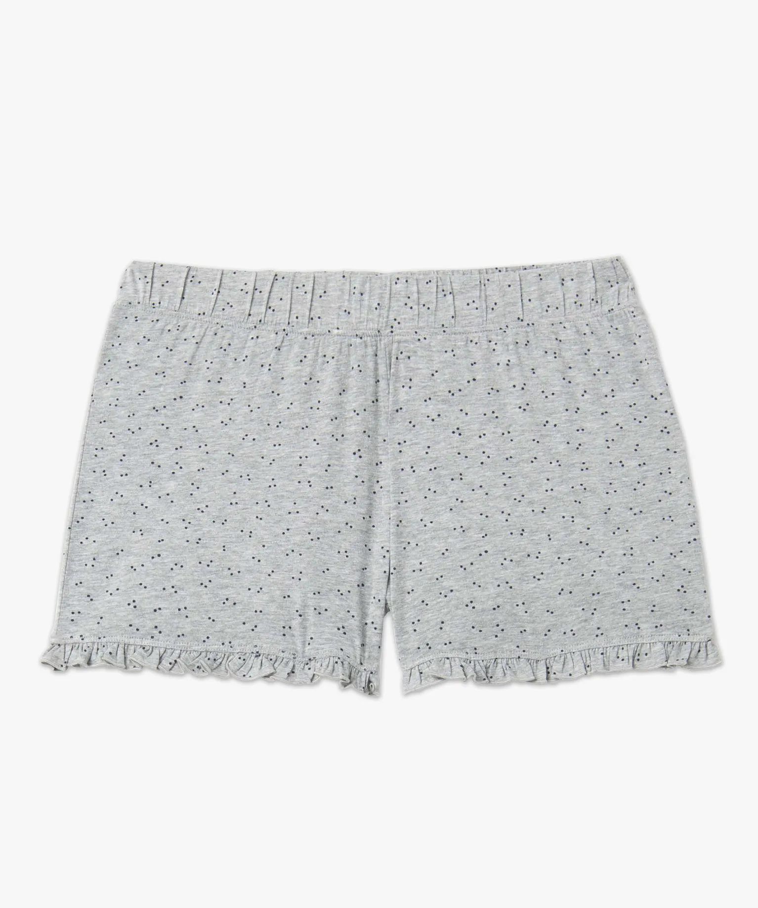 short de pyjama avec finitions froncees femme gris bas de pyjama