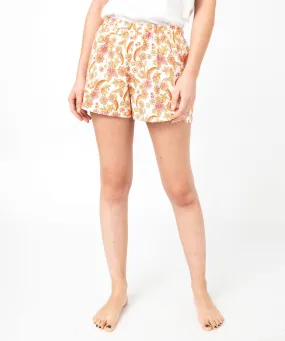 short de pyjama imprime en viscose femme orange bas de pyjama